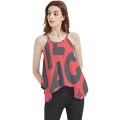 Letters Alphabet Typography Texture Flowy Camisole Tank Top by pakminggu