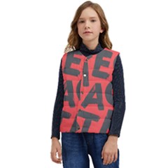 Letters Alphabet Typography Texture Kid s Button Up Puffer Vest	