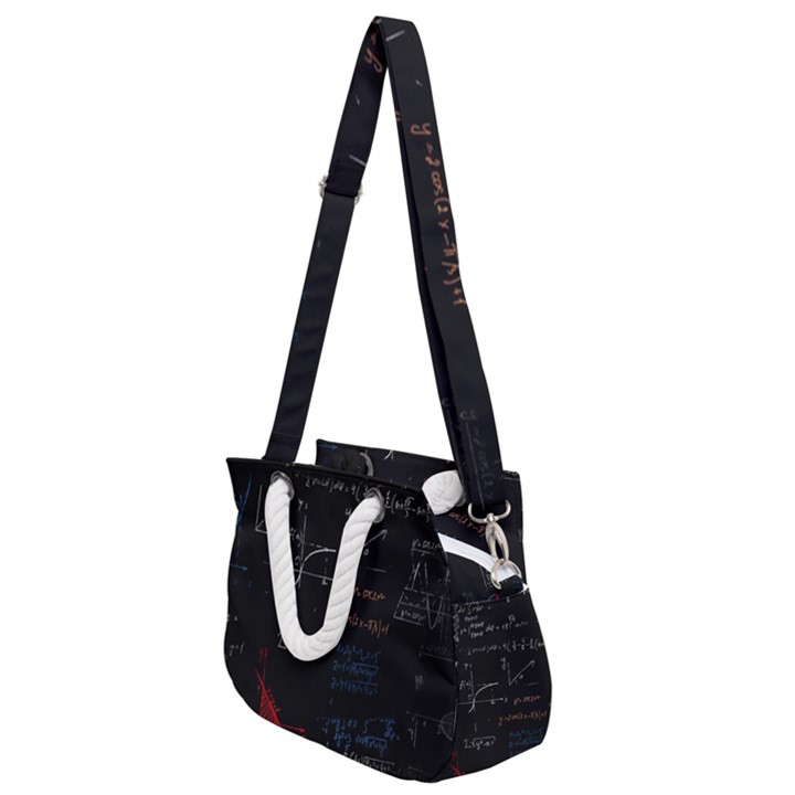 Math Mathematics Pattern Rope Handles Shoulder Strap Bag