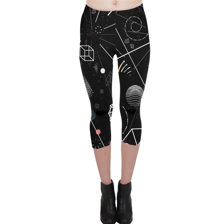 Future Space Aesthetic Math Capri Leggings 