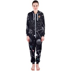 Future Space Aesthetic Math Hooded Jumpsuit (ladies)