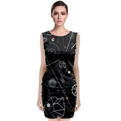 Future Space Aesthetic Math Sleeveless Velvet Midi Dress