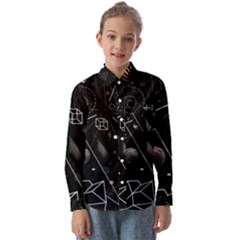 Future Space Aesthetic Math Kids  Long Sleeve Shirt by pakminggu