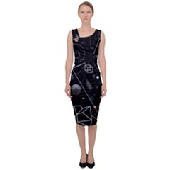 Future Space Aesthetic Math Sleeveless Pencil Dress by pakminggu