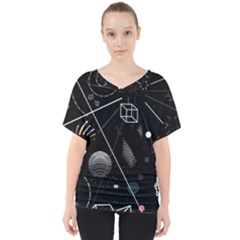 Future Space Aesthetic Math V-neck Dolman Drape Top by pakminggu