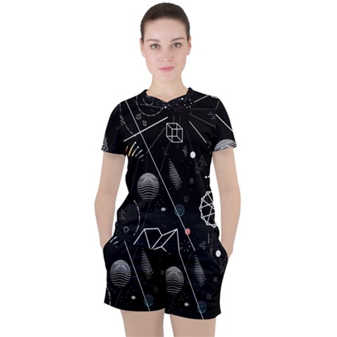 Future Space Aesthetic Math Women s T-shirt And Shorts Set by pakminggu