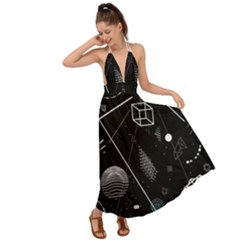 Future Space Aesthetic Math Backless Maxi Beach Dress by pakminggu