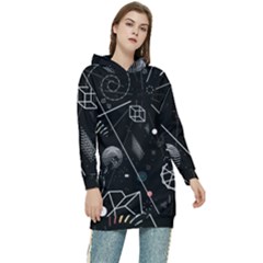 Future Space Aesthetic Math Women s Long Oversized Pullover Hoodie