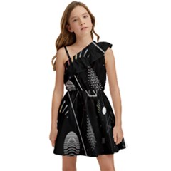 Future Space Aesthetic Math Kids  One Shoulder Party Dress by pakminggu