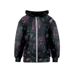 Rose Flower Plant Kids  Zipper Hoodie