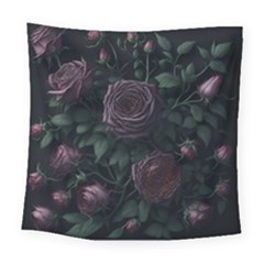 Rose Flower Plant Square Tapestry (large)