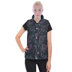 Rose Flower Plant Women s Button Up Vest