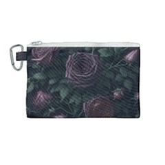 Rose Flower Plant Canvas Cosmetic Bag (medium) by pakminggu