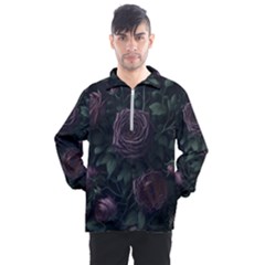 Rose Flower Plant Men s Half Zip Pullover