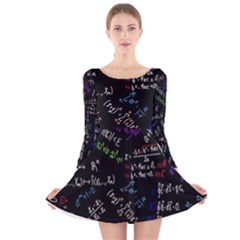 Mathematics  Physics Maths Math Pattern Long Sleeve Velvet Skater Dress