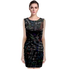 Mathematics  Physics Maths Math Pattern Sleeveless Velvet Midi Dress