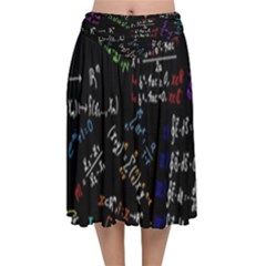 Mathematics  Physics Maths Math Pattern Velvet Flared Midi Skirt