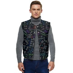 Mathematics  Physics Maths Math Pattern Men s Button Up Puffer Vest	