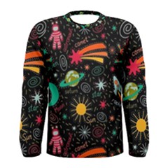 Space Seamless Pattern Men s Long Sleeve T-shirt