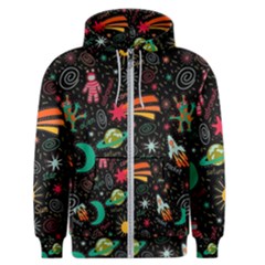 Space Seamless Pattern Men s Zipper Hoodie