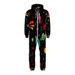 Space Seamless Pattern Hooded Jumpsuit (kids)