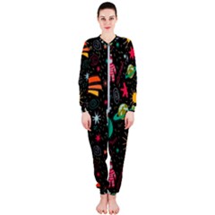 Space Seamless Pattern Onepiece Jumpsuit (ladies)