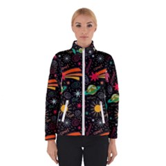 Space Seamless Pattern Women s Bomber Jacket