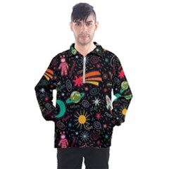 Space Seamless Pattern Men s Half Zip Pullover