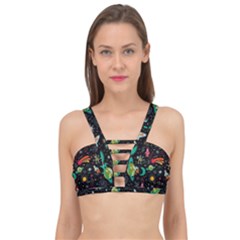 Space Seamless Pattern Cage Up Bikini Top by pakminggu