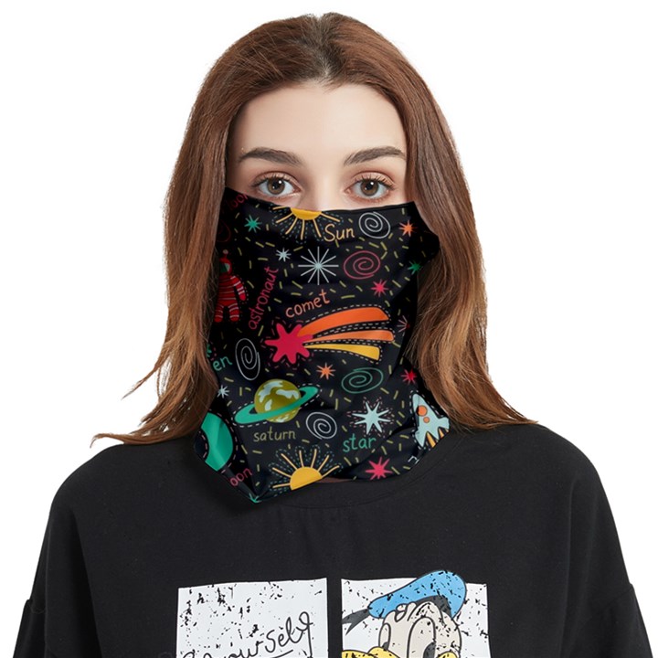 Space Seamless Pattern Face Covering Bandana (Two Sides)