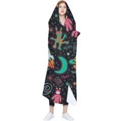 Space Seamless Pattern Wearable Blanket by pakminggu