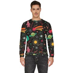 Space Seamless Pattern Men s Fleece Sweatshirt