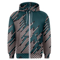 Abstract Diagonal Striped Lines Pattern Men s Zipper Hoodie