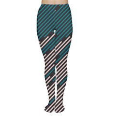 Abstract Diagonal Striped Lines Pattern Tights