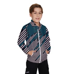 Abstract Diagonal Striped Lines Pattern Kids  Windbreaker