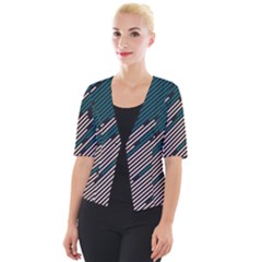 Abstract Diagonal Striped Lines Pattern Cropped Button Cardigan by pakminggu