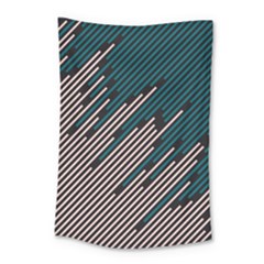 Abstract Diagonal Striped Lines Pattern Small Tapestry