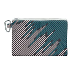 Abstract Diagonal Striped Lines Pattern Canvas Cosmetic Bag (large) by pakminggu