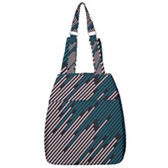 Abstract Diagonal Striped Lines Pattern Center Zip Backpack by pakminggu