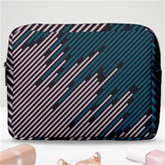 Abstract Diagonal Striped Lines Pattern Make Up Pouch (large) by pakminggu