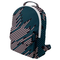 Abstract Diagonal Striped Lines Pattern Flap Pocket Backpack (small) by pakminggu