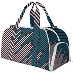 Abstract Diagonal Striped Lines Pattern Burner Gym Duffel Bag by pakminggu