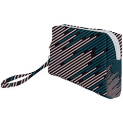 Abstract Diagonal Striped Lines Pattern Wristlet Pouch Bag (small)