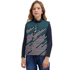 Abstract Diagonal Striped Lines Pattern Kid s Button Up Puffer Vest	