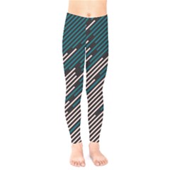 Abstract Diagonal Striped Lines Pattern Kids  Classic Winter Leggings