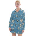 Space Objects Nursery Pattern Women s Long Sleeve Casual Dress View1