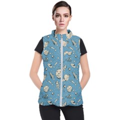 Space Objects Nursery Pattern Women s Puffer Vest