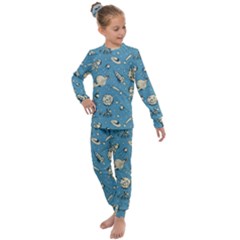 Space Objects Nursery Pattern Kids  Long Sleeve Set 