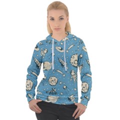 Space Objects Nursery Pattern Women s Overhead Hoodie