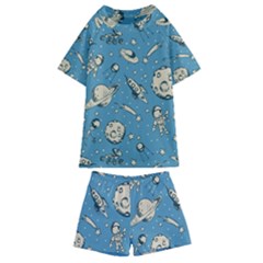 Space Objects Nursery Pattern Kids  Swim T-shirt And Shorts Set by pakminggu